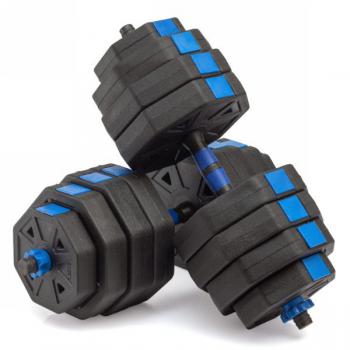 Гантели гексагональные разборные с грифом, 40 кг. (2 шт. х 20 кг.) VictoryFit VF-DН400 василжим - штанги-гири-гантели.рф