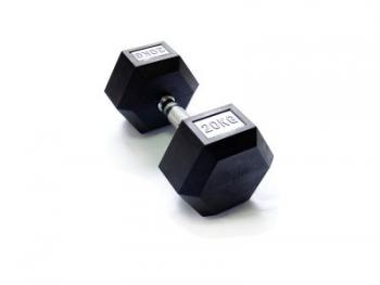 Гантель гексагональная обрезиненная 20 кг - штанги-гири-гантели.рф