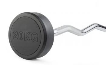 Штанга неразборная обрезиненная 20 кг. Изогнутый гриф. VictoryFit VF-DX5200 - штанги-гири-гантели.рф