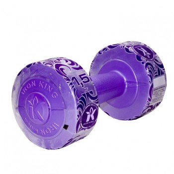 Гантель виниловая 1,5 кг фиолетовый перламутр - штанги-гири-гантели.рф